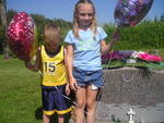 Savannah & Joshie at Mommy's Grave 2005